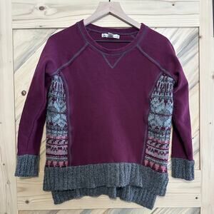 Kaisely mixed media style sweat shirt with knit sweater panels